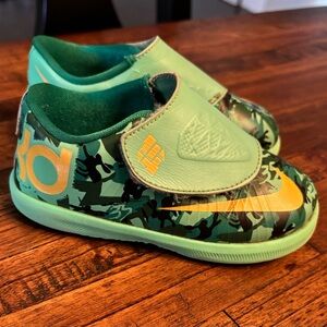 Nike KD VI Kevin Durant Green Camo Camouflage Toddler Sz 6c Basketball Shoes